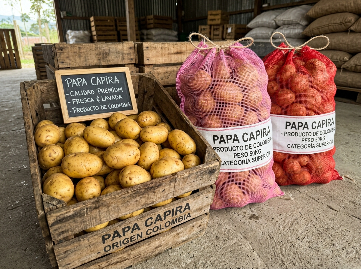 Bultos de papa capira fresca seleccionada